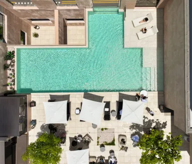 Área de la piscina del resort