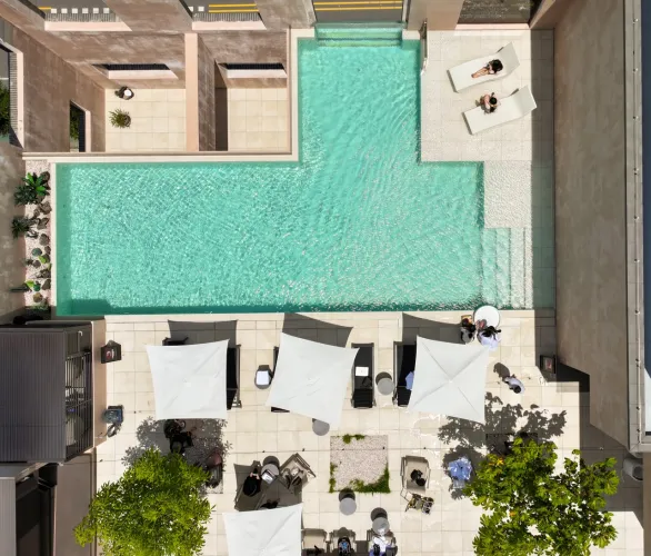 Área de la piscina del resort